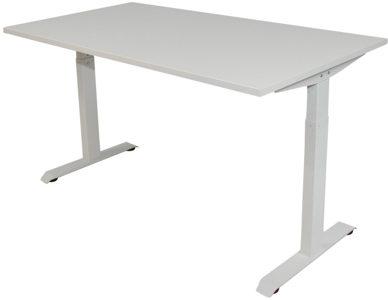 euroseats Schreibtisch Rechteckig Weiß T-Fuß 1.400 (B) x 800 (T) x 865 (H) mm Metall