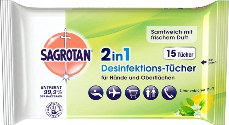 Thumbnail - Sagrotan Zitronenblüten-Reinigungstücher 15 Stück