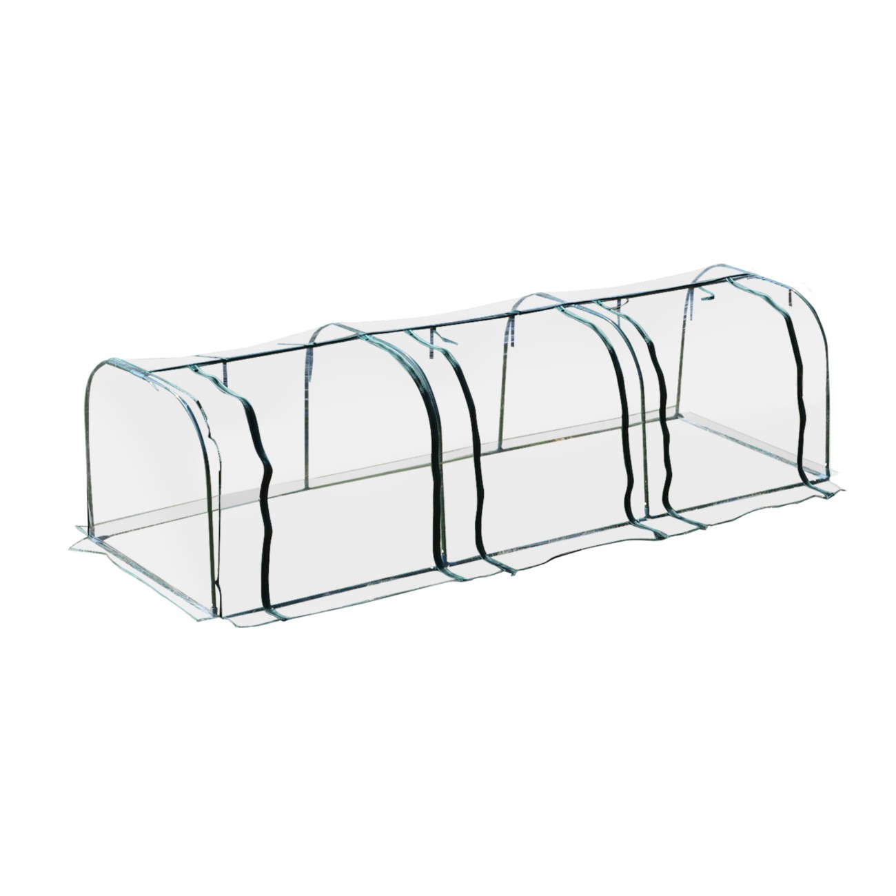 Rackhams Tunnel Greenhouse Steel Frame For Garden Backyard W/ Zipper Doors - Clear - 350 X 100 X 80Cm - Image 5