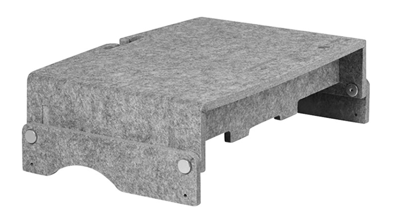 BakkerElkhuizen Monitorständer Q-riser 110 Circular für 17-Zoll-Bildschirm Höhenverstellbar PET, Filz Hellgrau 75 x 375 ...