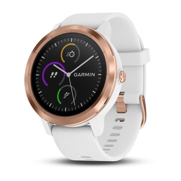 GARMIN vívoactive Smartwatch Gold Gehäusefarbe 43.4 x 43.4 x 11.7 mm Gehäusegröße Weiß Armbandfarbe