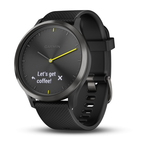 GARMIN vívomove HR HR Smartwatch Schwarz Gehäusefarbe 43 x 43 x 11.6 mm Gehäusegröße Schwarz Armbandfarbe