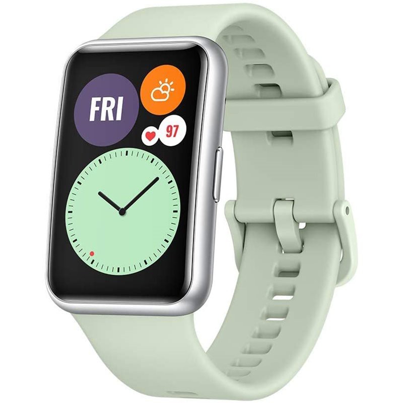 HUAWEI Fit Smartwatch Silber Gehäusefarbe 46 × 30 × 10.7 mm Gehäusegröße Minzgrün Armbandfarbe