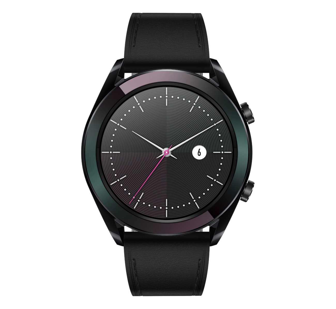 HUAWEI GT Elegant Smartwatch Schwarzer Edelstahl Gehäusefarbe 42.8 x 42.8 x 10.5 mm Gehäusegröße Schwarz Armbandfarbe