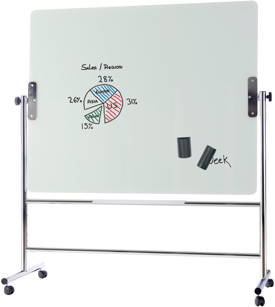 Bi-Office Revolving Board Magnetic 150 (W) X 120 (H) Cm White