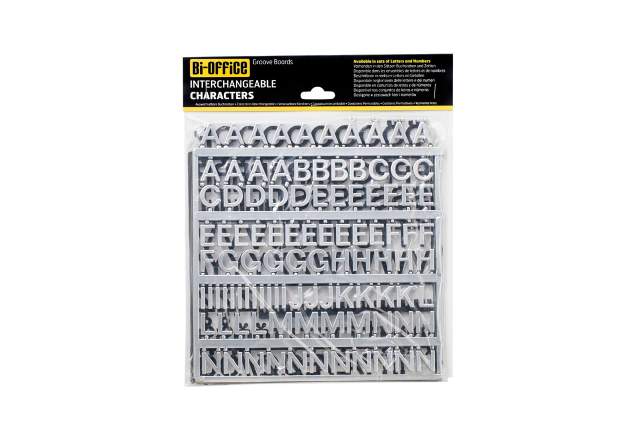 Bi-Office  Changeable Letter Boards Characters 19Mm Silver 235 Pack - Image 4