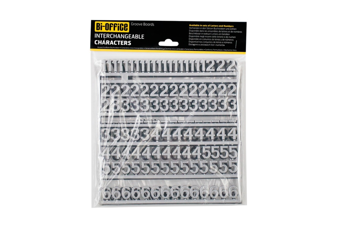 Bi-Office  Changeable Letter Boards Characters 19Mm Silver 264 Pack - Image 2