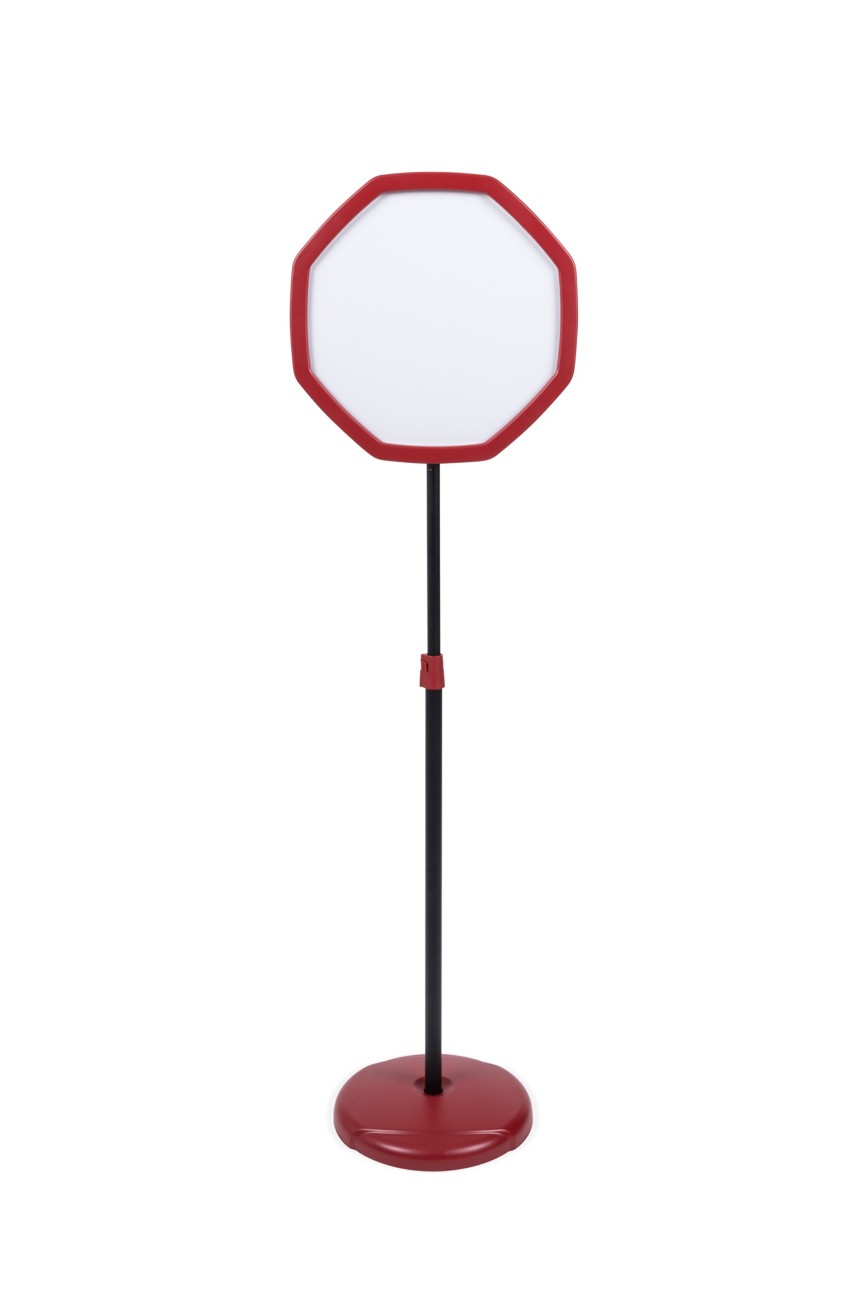 Bi-Office Floor Sign 40 X 110 Cm Red Octogonal
