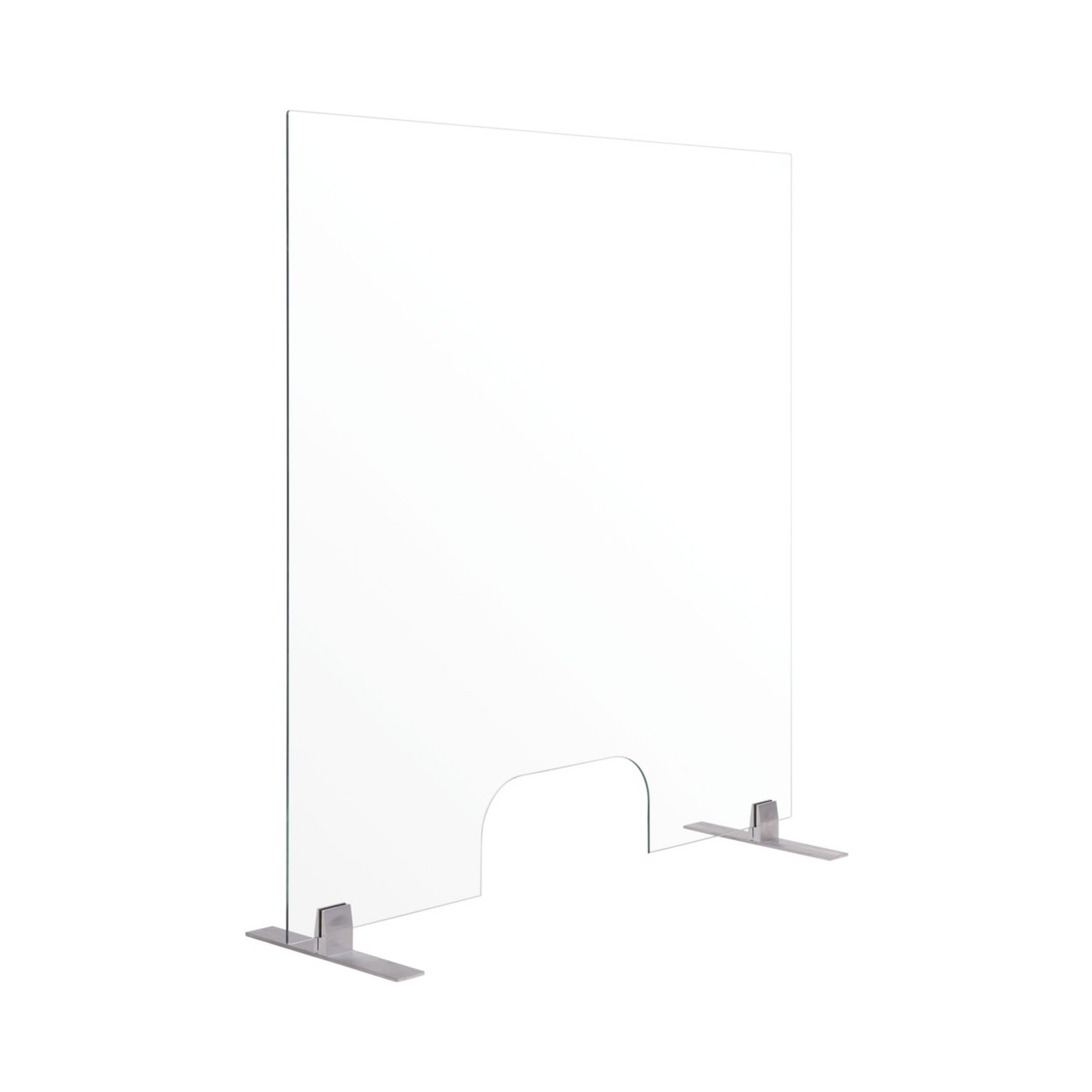 Bi-Office Protective Screen Tempered Glass 1,200 (W) X 900 (H) Mm Freestanding Frameless Counter
