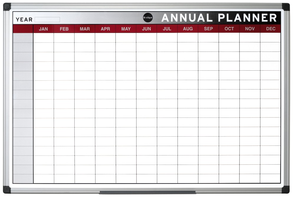 Bi-Office Monthly Annual Planner Magnetic 90 (W) X 60 (H) Cm Multicolour
