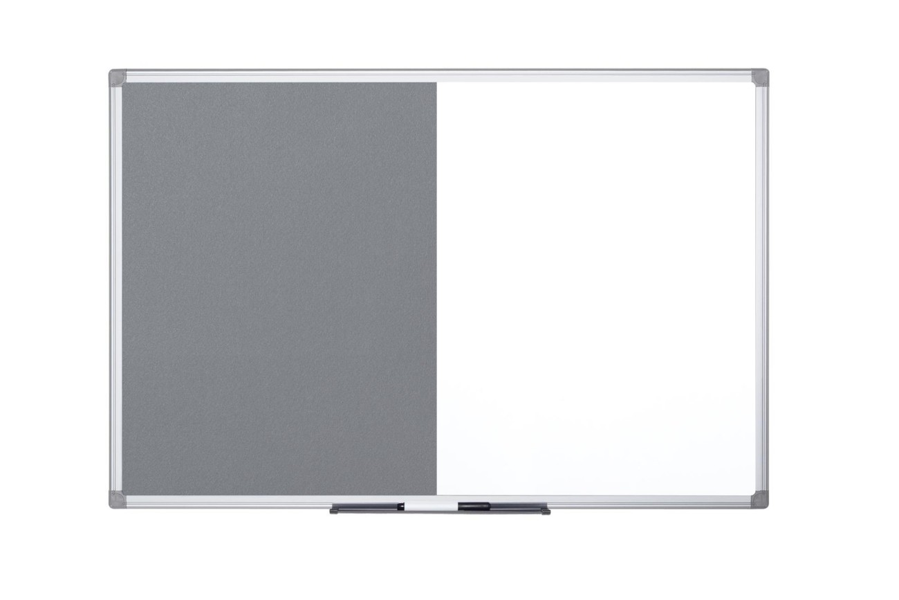 Bi-Office Combination Board Maya, Grey Felt/Magnetic, Aluminium Frame, 120 x 90 cm - Image 5