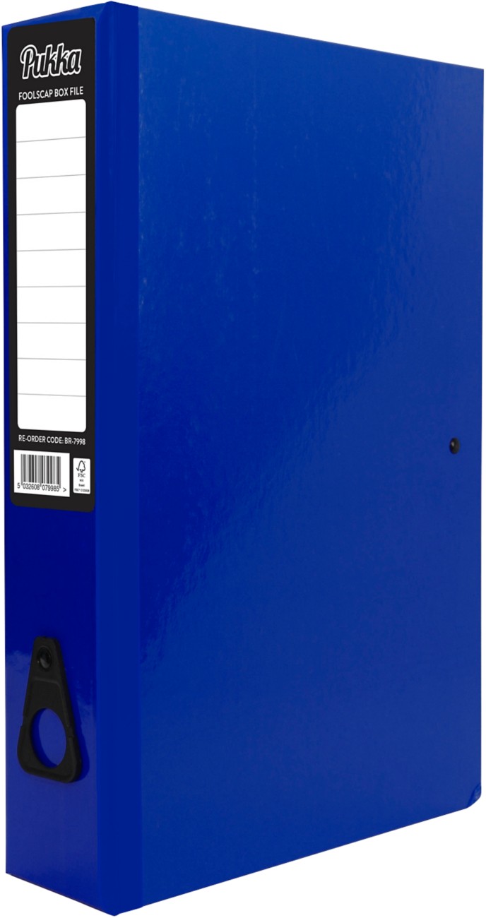 Pukka Brights Box Files Foolscap 75 Mm Navy Pack Of10