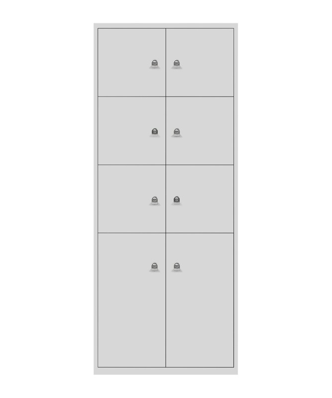 Bisley LateralFile Lodge Stahl Schließfach Schlüssel 800 x 470 x 1.985 mm Hellgrau