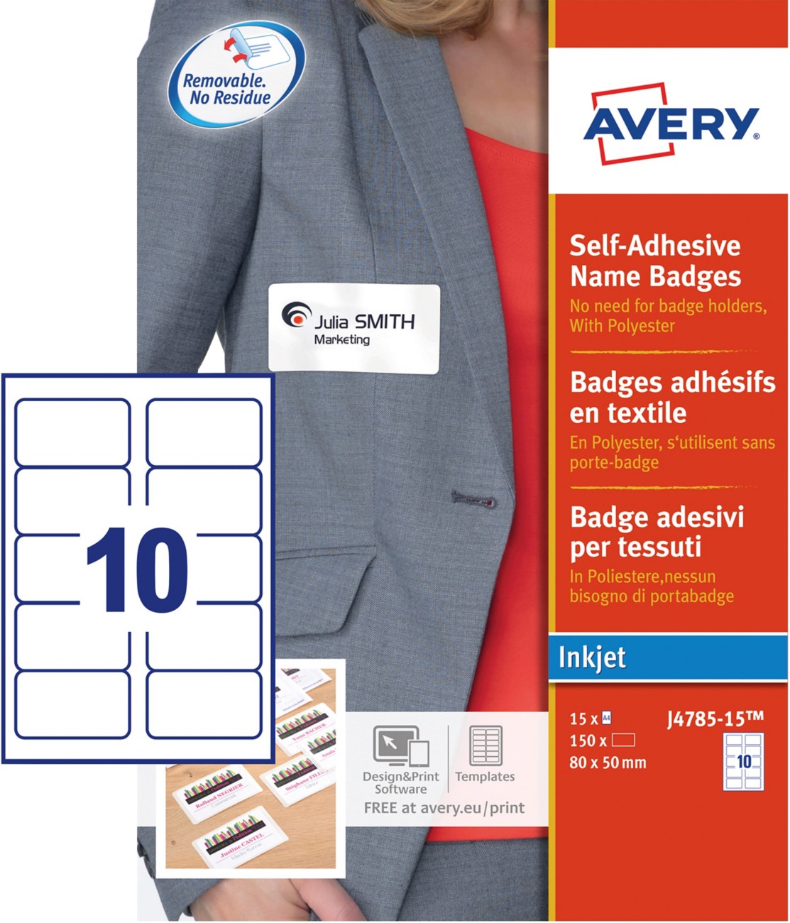 Avery Self Adhesive Name Badge 80 X 50 Mm 15 Sheets Of 10 Badges