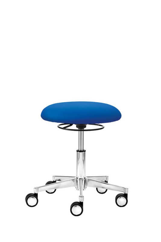 Mayer Sitzmöbel Funktionsdrehhocker myXPERT Mittelblau Stoff Drehkreuz aus Metall Tellersitz