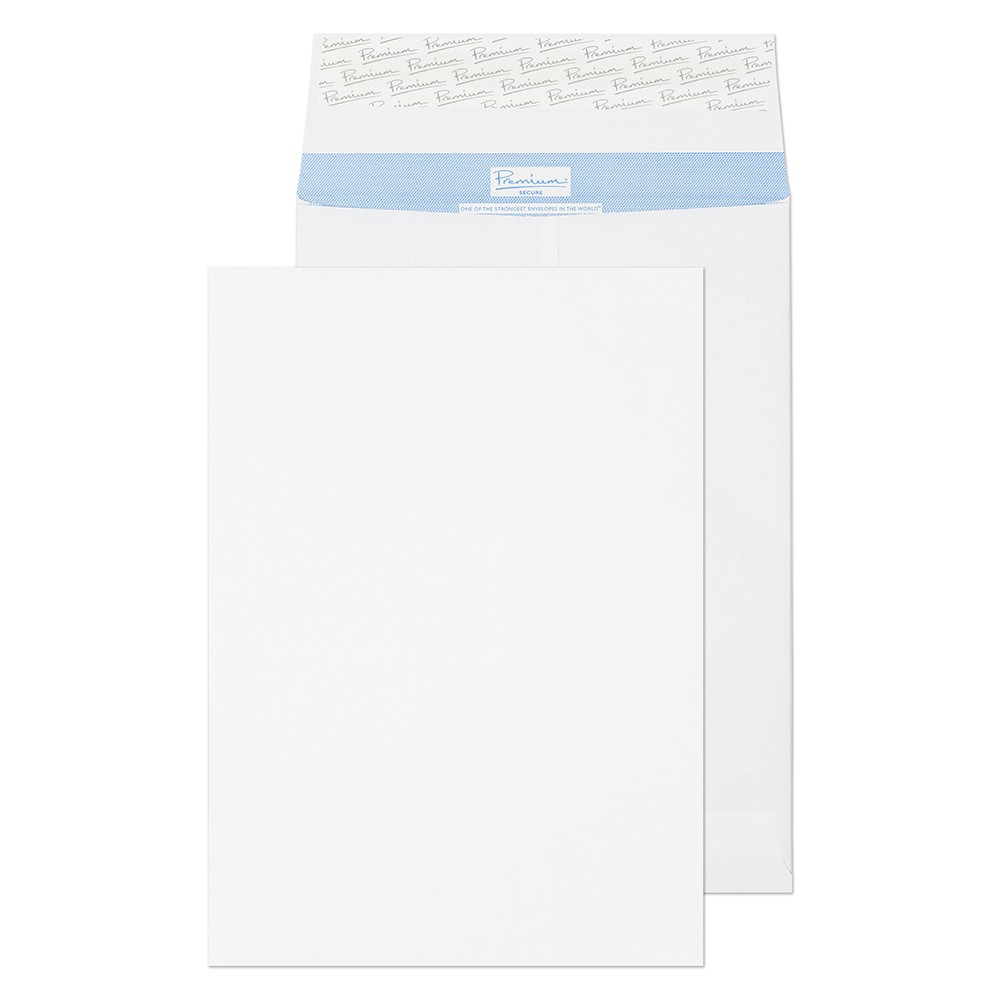 Premium Tear Resistant Gusset Envelopes B4 Peel & Seal 352 X 250 X 25 Mm Plain 125 Gsm White Pack Of 100
