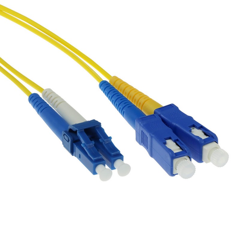 ACT 1 M LSZH Singlemode 9/125 OS2 Fiber Patchkabel Duplex mit LC und SC Steckern