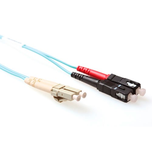 ACT 10 M LSZH Multimode 50/125 OM3 Glasfaser Patchkabel Duplex mit LC und SC Steckern