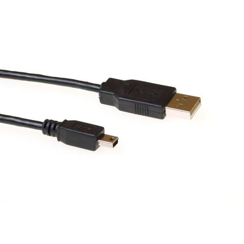 ACT USB A Male USB-Kabel USB Mini B Male SB2412 Schwarz 1.8 m