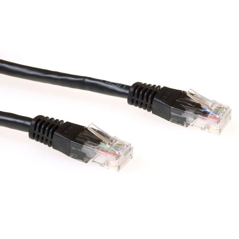Thumbnail - ACT RJ45 (8P8C) Male U/UTP CAT6 Patchkabel IB8900 Schwarz 0.5 m