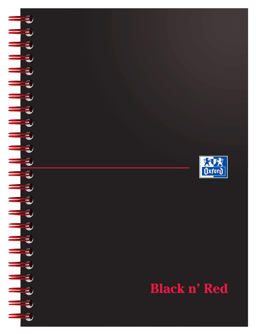 Oxford Notebook A5 Ruled Spiral Bound Cardboard Black 100 Pages