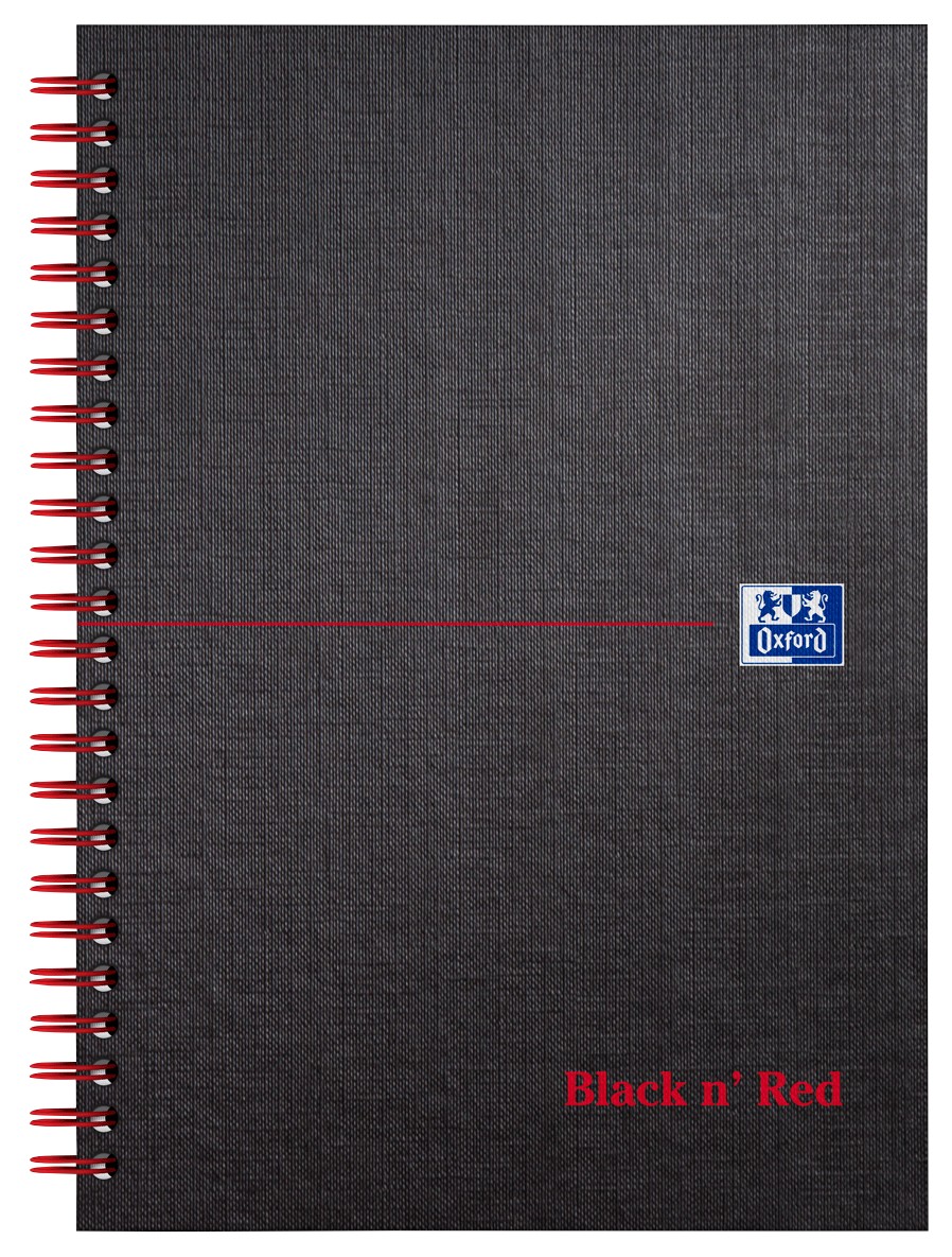 Oxford Notebook A5 Ruled Spiral Bound Cardboard Black 140 Pages