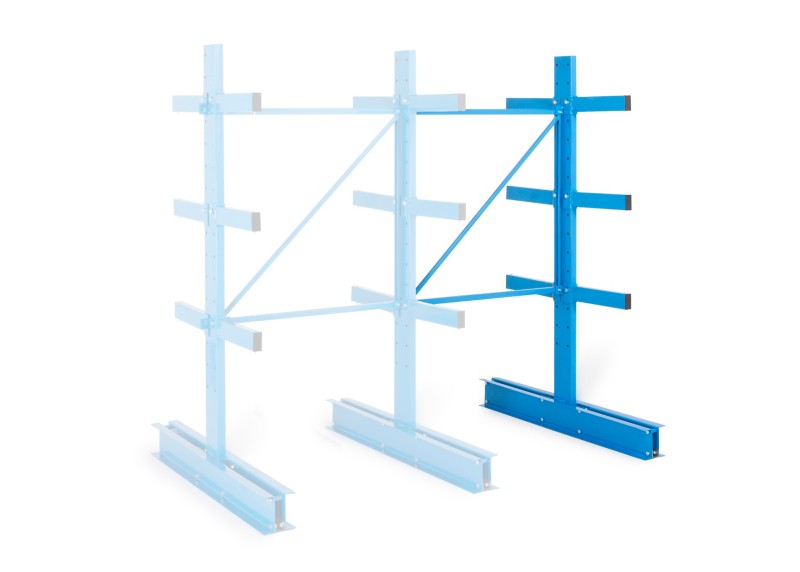MANORGA Cantilever Anbauregal 3 Fachböden 1.000 x 2.000 mm Grau