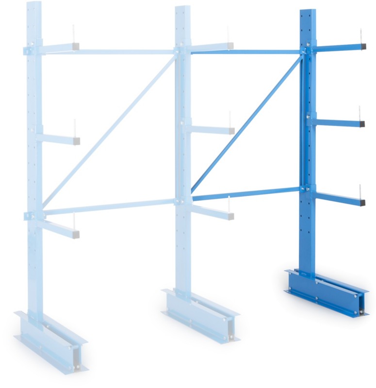 MANORGA Cantilever Anbauregal 3 Fachböden 1.000 x 700 x 2.000 mm Grau