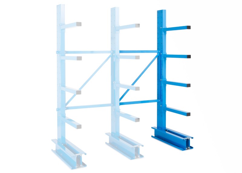 MANORGA Cantilever Anbauregal 4 Fachböden 1.000 x 700 x 2.500 mm Grau