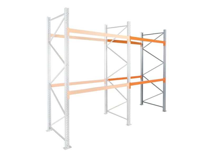 MANORGA Epsirack Anbauregal 2 Fachböden 1.825 x 1.100 x 3.500 mm Gelb, Silber