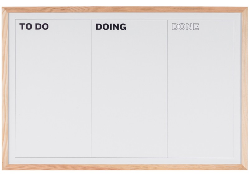 Bi-Office KanBan Whiteboard Magnetisch Lackierter Stahl 90 (B)x60 (H) cm Weiß