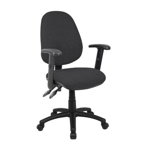 Unbranded Operator Chair Permanent Contact Height-Adjustable Armrest Charcoal 115 kg Vantage 100