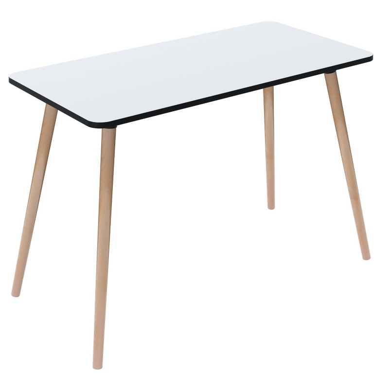 Paperflow Homeoffice-Schreibtisch Rechteckig Weiß Buche Holzbeine 1.000 (B) x 500 (T) x 750 (H) mm Melamin