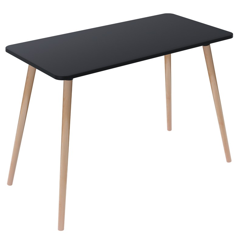 Paperflow Homeoffice-Schreibtisch Rechteckig Schwarz Buche Holzbeine 1.000 (B) x 500 (T) x 750 (H) mm Melamin