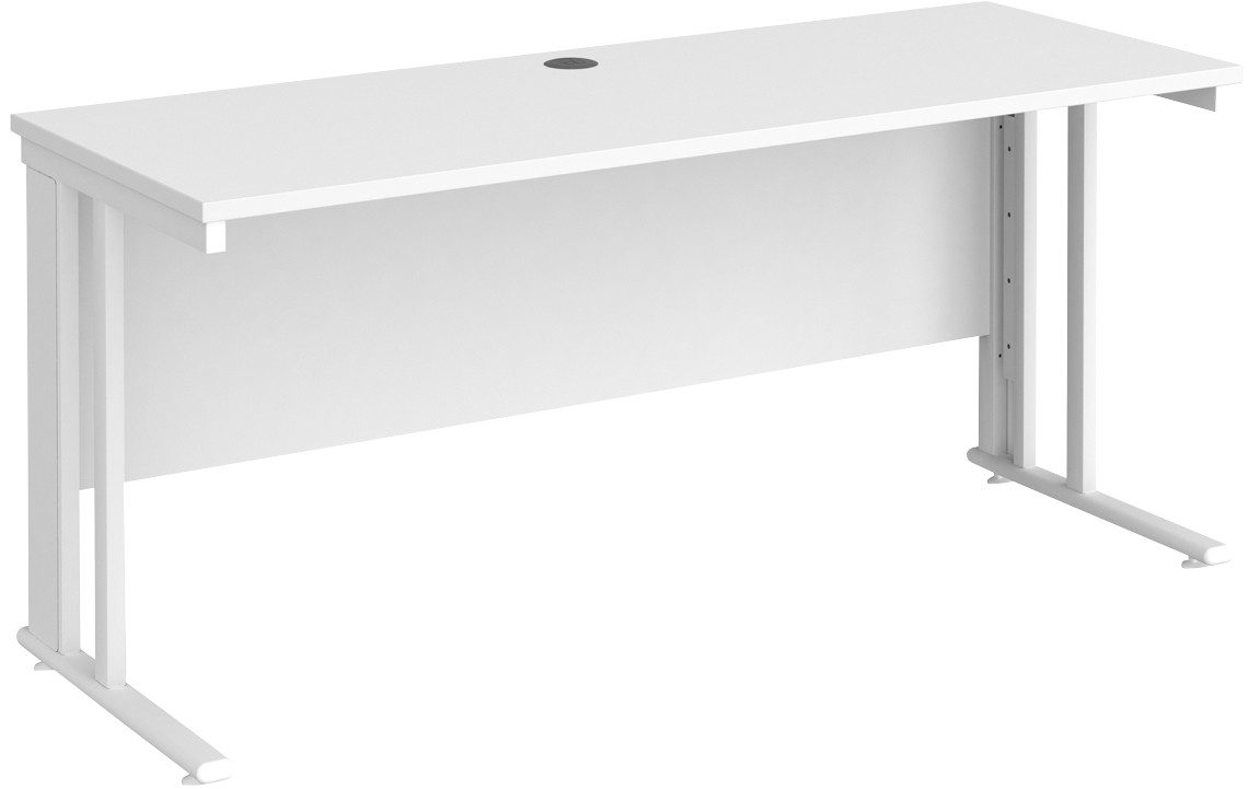 Dams International Maestro 25 Straight Desk Rectangular White Cantilever 1,600 (W) X 600 (D) X 725 (H) Mm Wood