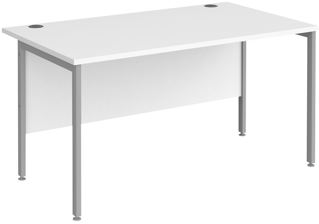 Dams International Maestro 25 Straight Desk Rectangular White H-Frame 1,400 (W) X 800 (D) X 725 (H) Mm Wood