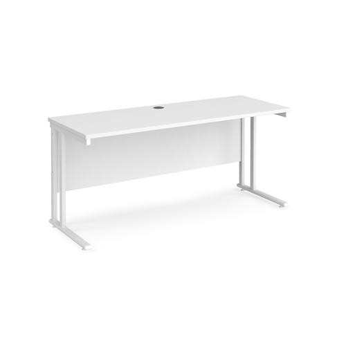 Dams International Maestro 25 Straight Desk Rectangular White Cantilever 1,600 (W) X 600 (D) X 725 (H) Mm Wood