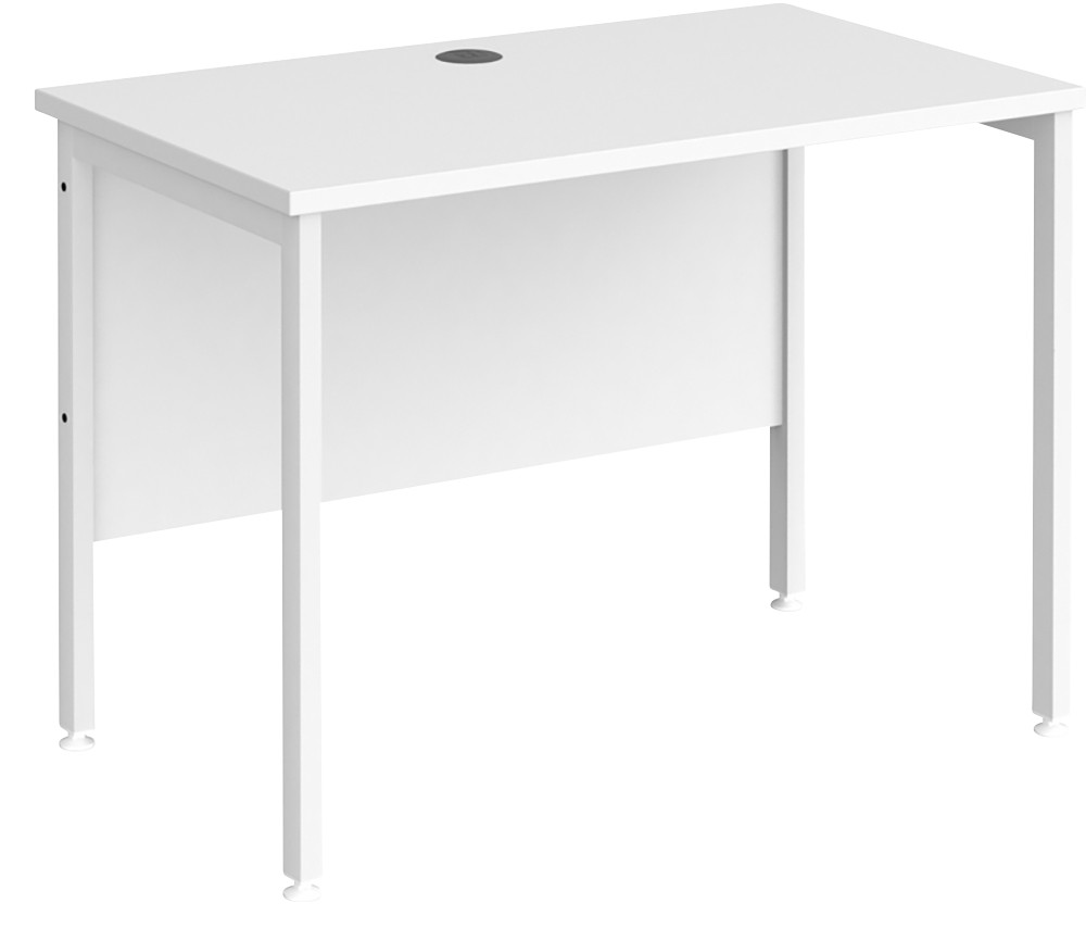 Dams International Maestro 25 Straight Desk Rectangular White H-Frame 1,000 (W) X 600 (D) X 725 (H) Mm Wood