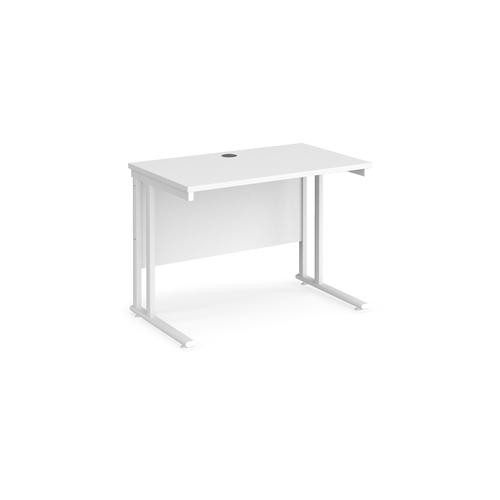 Dams International Maestro 25 Straight Desk Rectangular White Cantilever 1,000 (W) X 600 (D) X 725 (H) Mm Wood