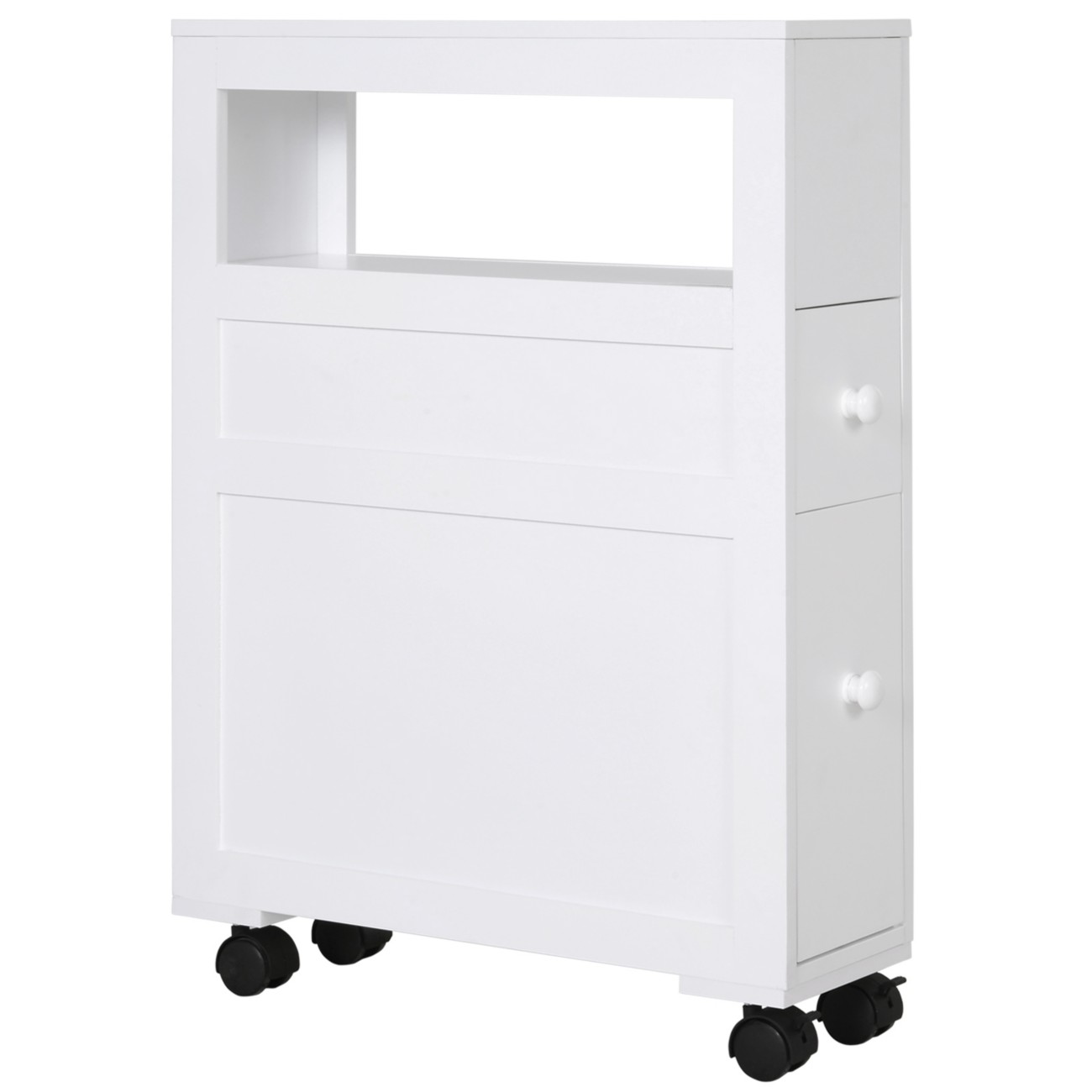 Homcom Bathroom Cabinet 834-180V01 Mdf White 160 Mm X 520 Mm X 710 Mm