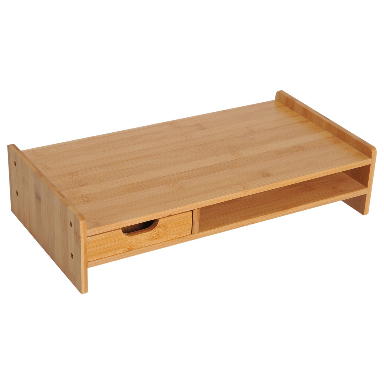 Homcom Monitor Stand 920-042 Bamboo Brown 255 Mm X 490 Mm X 115 Mm