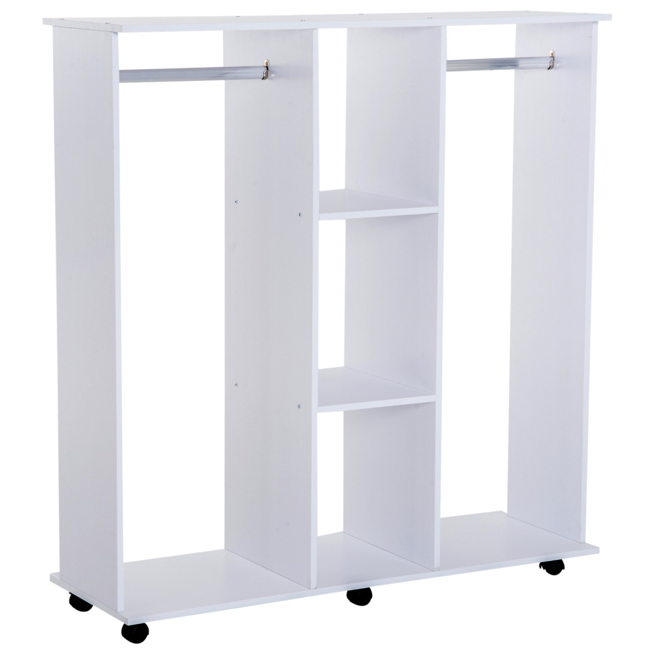 Homcom Open Wardrobe 831-190 Aluminium, Particle Board White 400 Mm X 1200 Mm X 1280 Mm