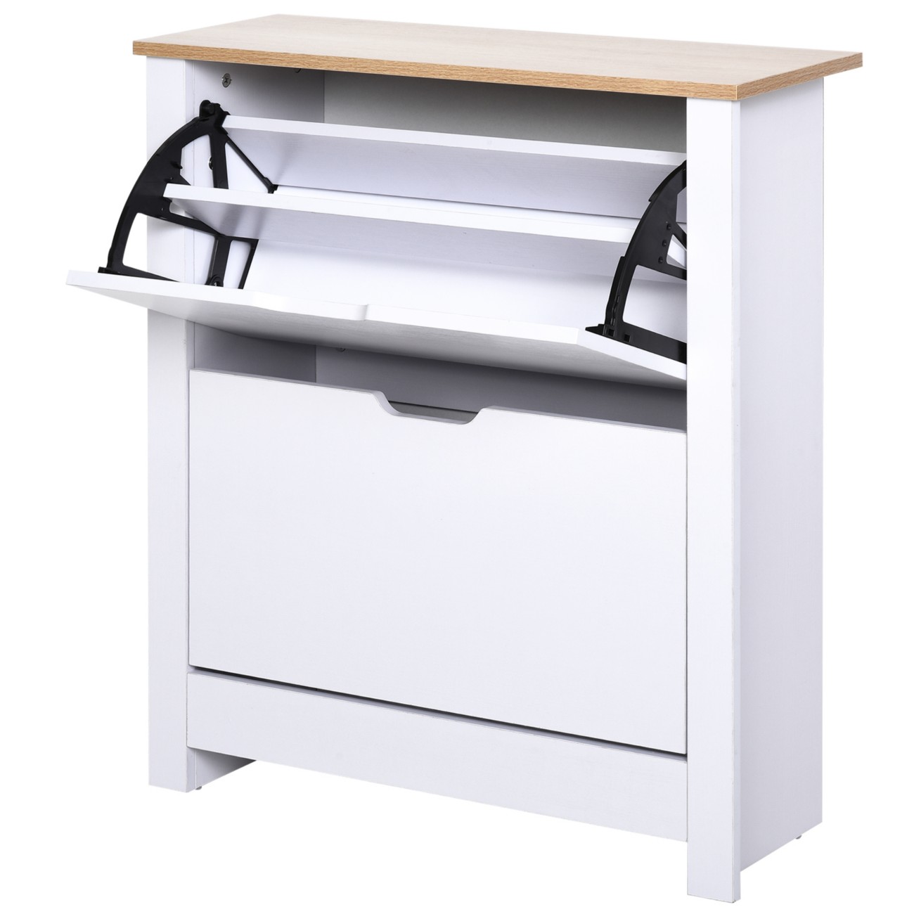 Homcom Shoe Cabinet 837-062Wt E1 Grade Particle Board White 720 Mm X 260 Mm X 800 Mm