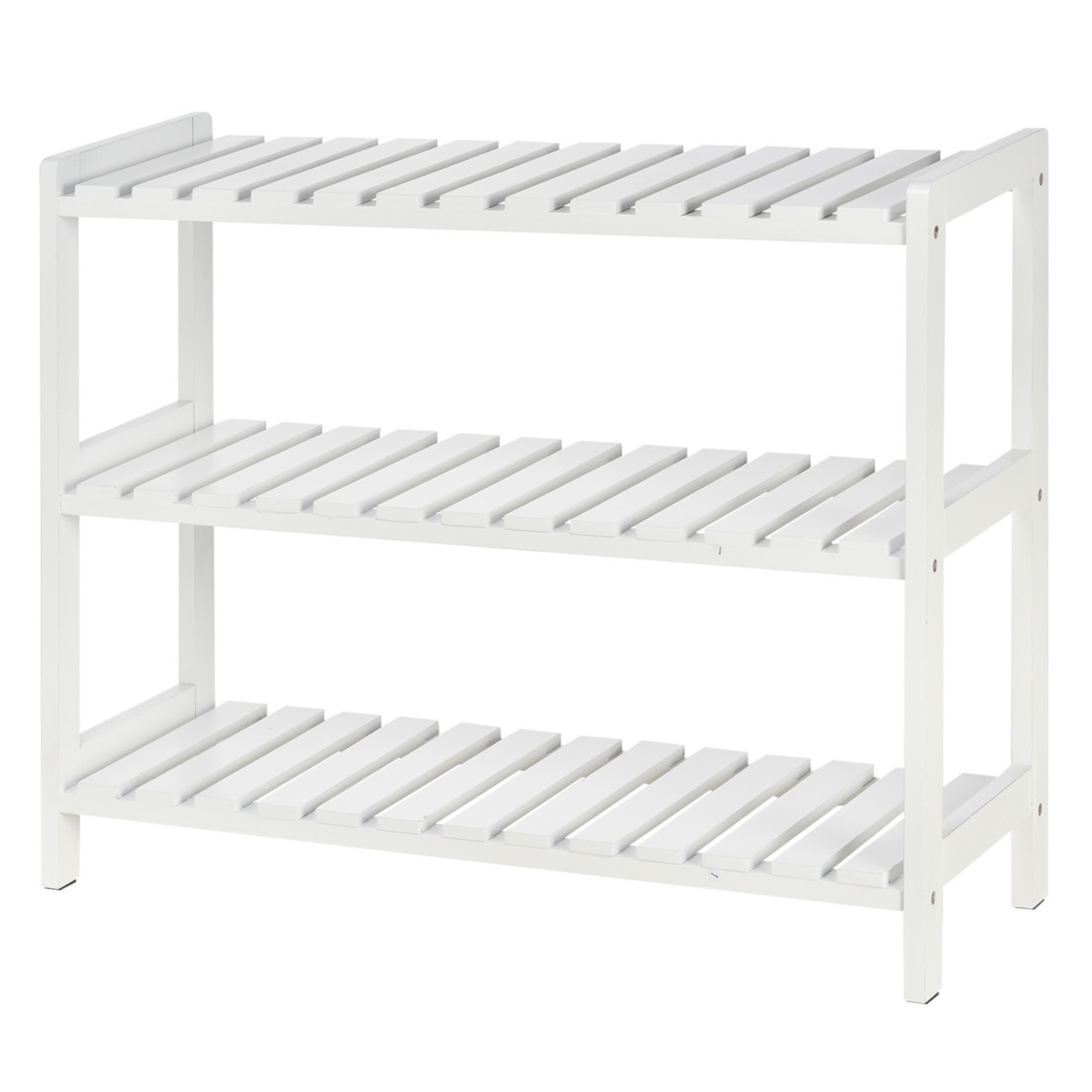 Homcom Shoe Shelf 837-053Wt Mdf, Pine Wood White 700 Mm X 260 Mm X 575 Mm