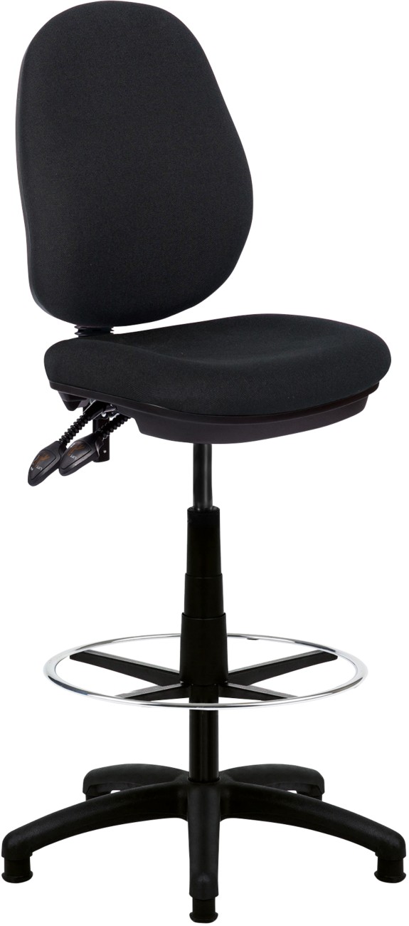 Nautilus Draughtsman Chair Permanent Contact Fabric Without Armrest Black 110 Kg