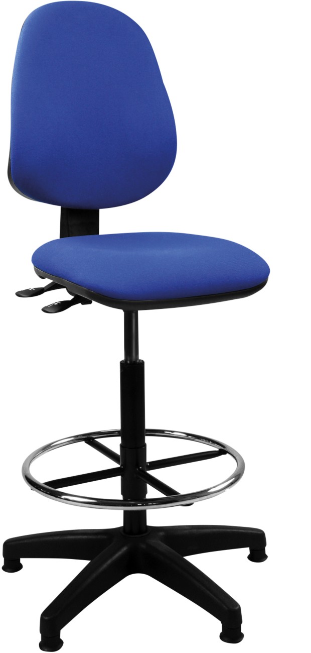 Nautilus Draughtsman Chair Permanent Contact Fabric Without Armrest Blue 110 Kg