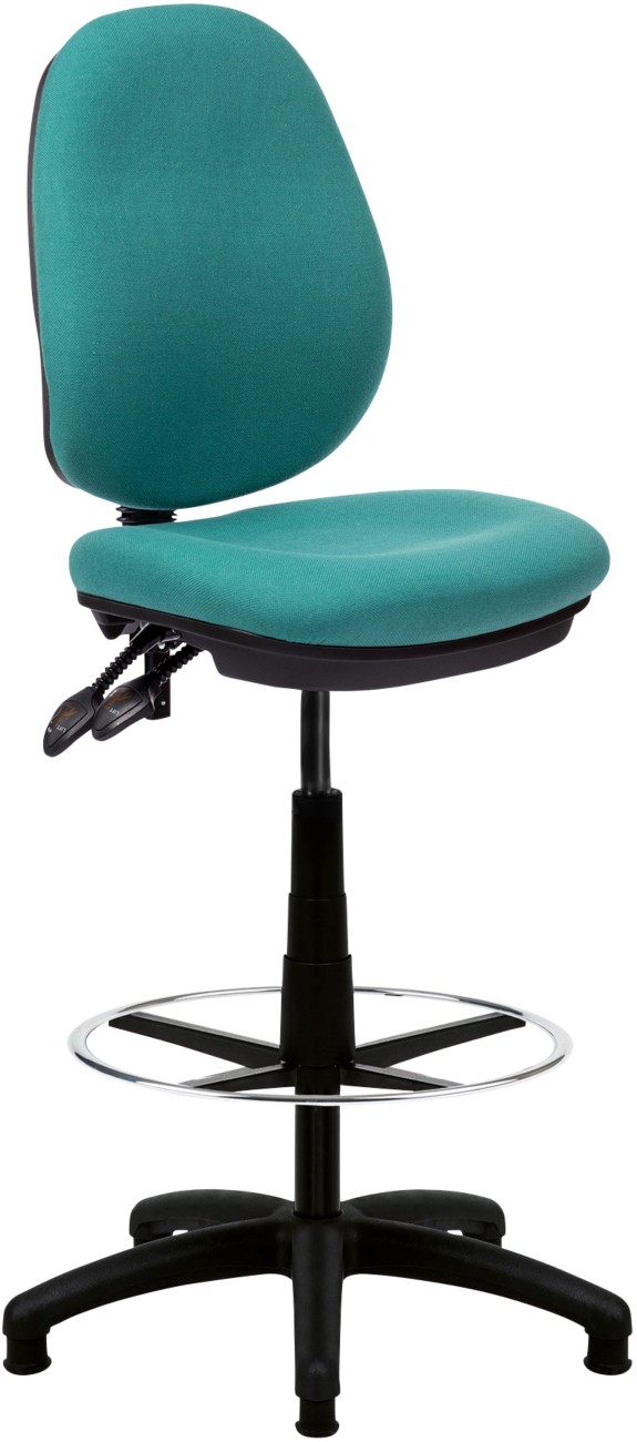 Nautilus Draughtsman Chair Permanent Contact Fabric Without Armrest Green 110 Kg