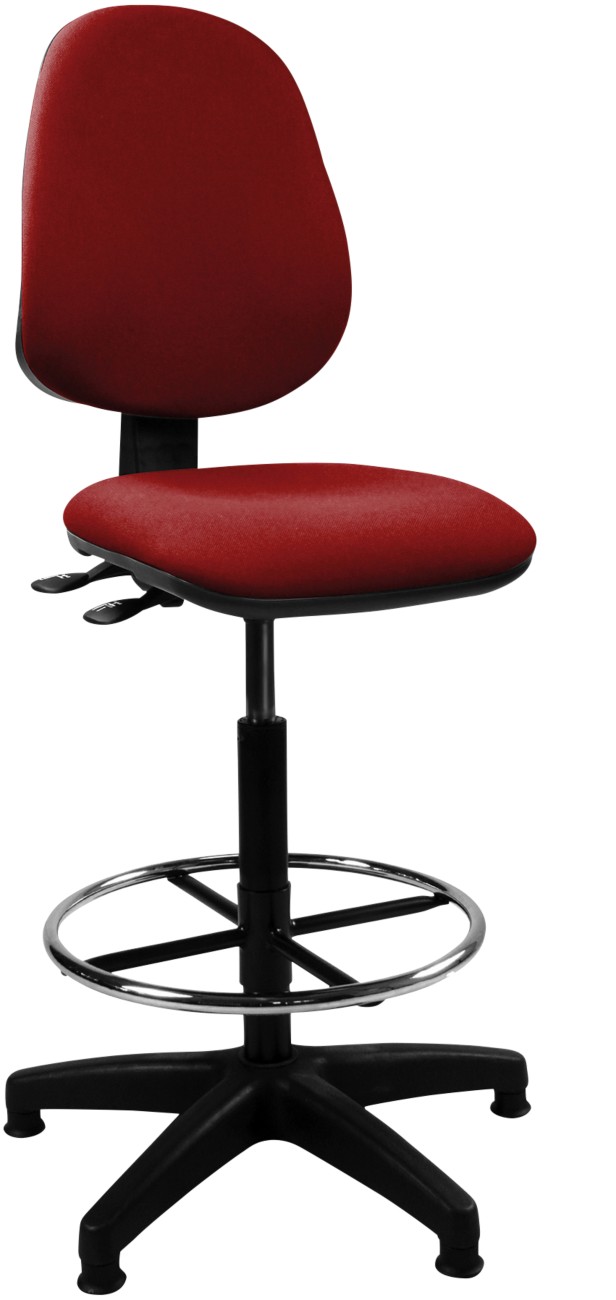Nautilus Draughtsman Chair Permanent Contact Fabric Without Armrest Wine Red 110 Kg