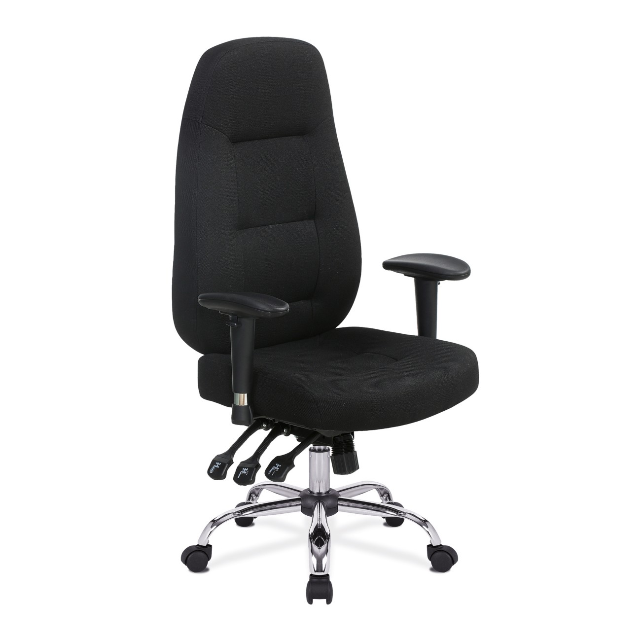 Nautilus Office Chair Fabric Height-Adjustable Armrest Black 130 Kg
