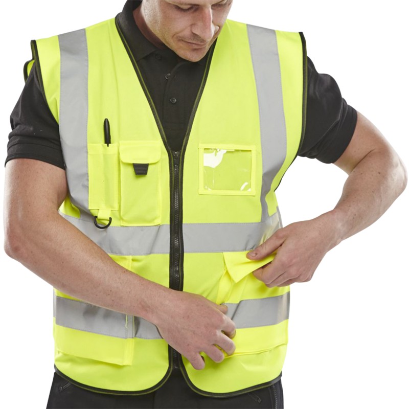 B Seen Hi-Vis Executive Weste Hohe Sichtbarkeit Extra Extra Extra Large (XXXL) Gelb